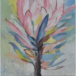 Protea Latifolia On Canvas 30 X 30 W/o Frame