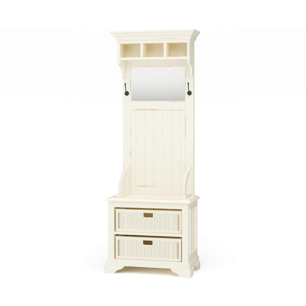 0aedb4e22aa59c66229cf3e2b91987f3 Homestead Narrow Hallstand W/ Rattan Baskets - Image 1