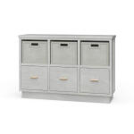 Dakota Storage Unit W/ 3 Drawers & Rattan Baskets