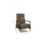 Maris Leather Manual Recliner with Wood Frame - Image 6