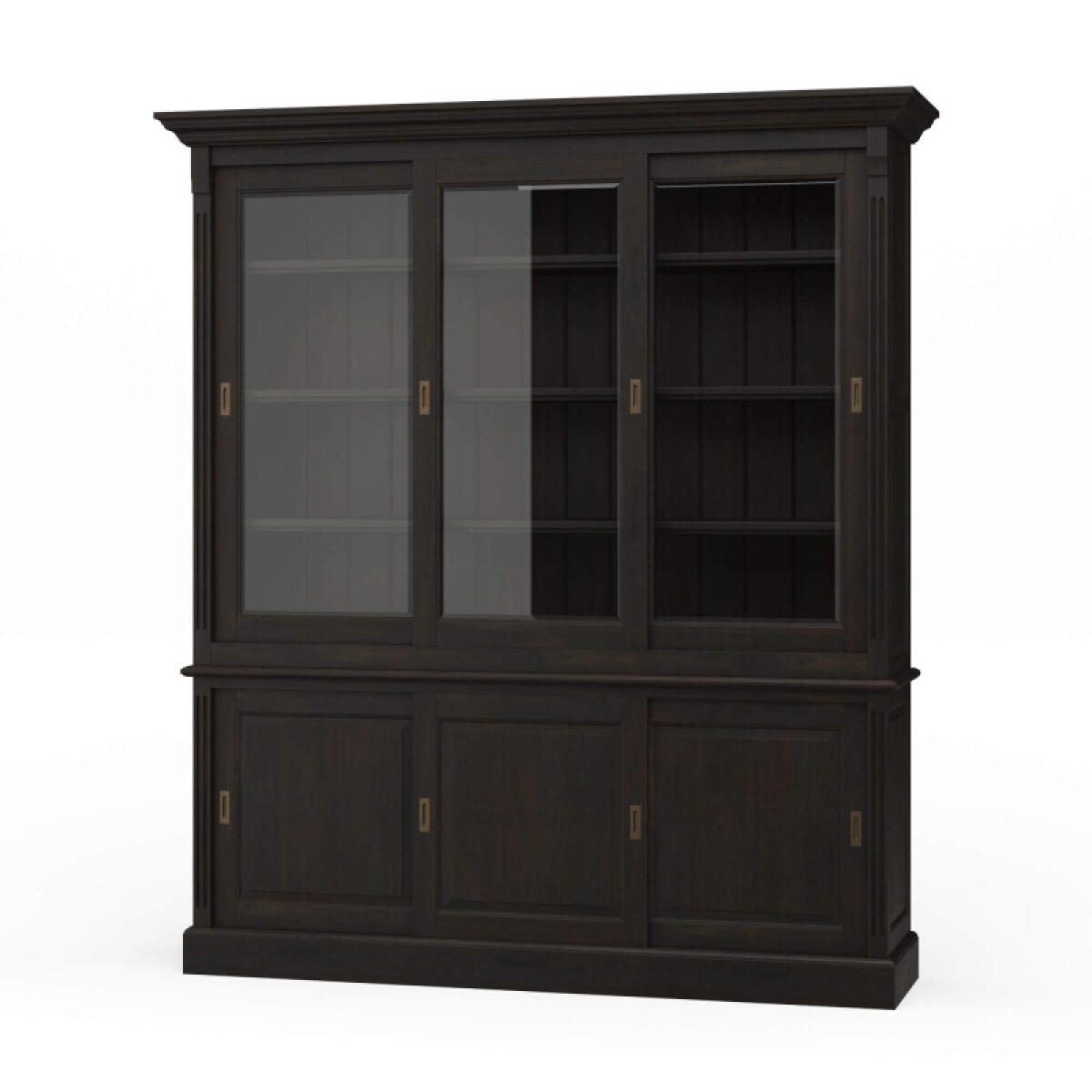Hudson 88” Bookcase W/ 3 Sliding Doors Bookcases Black 2 Hudson 88” Bookcase W/ 3 Sliding Doors Bookcases Black 2