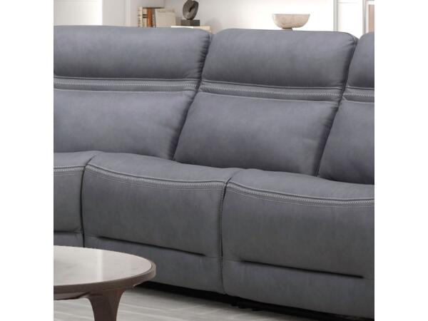 Cooper Armless Chair – Blue Gray Sectional Parts Blue Gray Leather