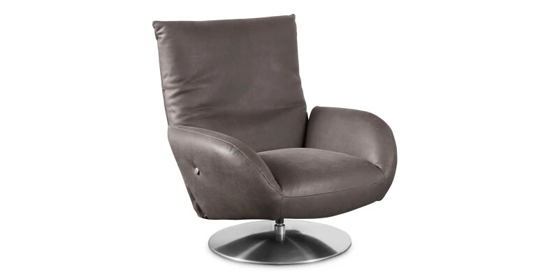 0bcbd8964c8d72396e0e6cec2200445a Ranlo Leather Swivel Arm Chair - Image 1