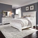 Abbey Park Queen Panel Bed, Dresser & Mirror, Chest Bedroom Sets Antique White & Weathered Brown 7
