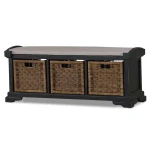 Homestead Bench W/ Rattan Baskets - Image 5