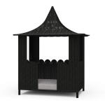 Scalloped Rattan Dog Bed