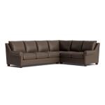 Ellery Leather Roll Arm L-Shaped Sectional
