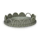 Scalloped Round Rattan Tray - Image 4