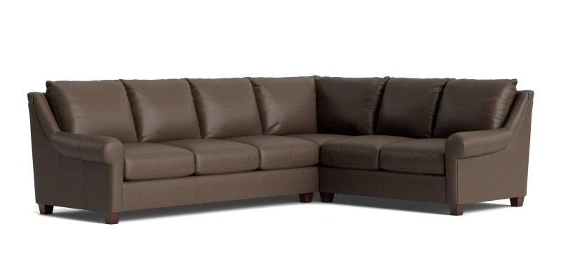 0c97b9ec8c52bc458c6fb956f5aefbb1 Ellery Leather Roll Arm L-Shaped Sectional - Image 1
