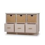 Dakota Storage Unit W/ 3 Drawers & Rattan Baskets - Image 4