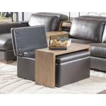 Square Storage Ottoman With Wood Top Overlay Ottomans & Poufs Brown 7