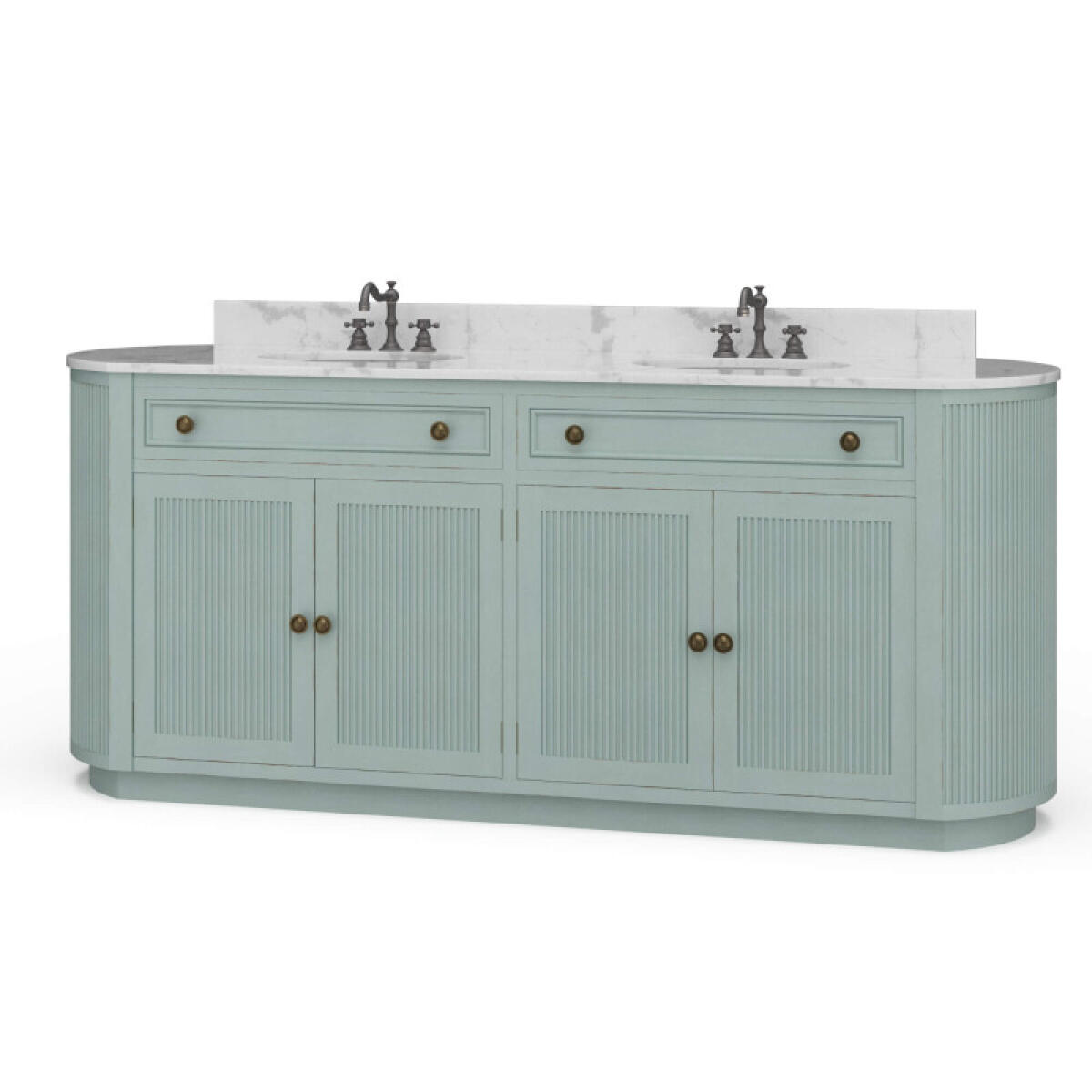0dafb6ce0a3f2da6c06e7d451c49580e Kraton Oval Double Vanity W/ Sink & Marble Top - Image 1