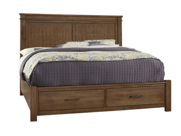 Cool Rustic King Mansion Bed With Footboard Storage Beds Amber