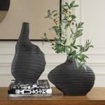 Duostacked Vases, Black, S/2 - Image 4