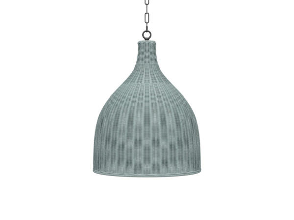 Hampton Rattan Pendant Medium Lighting Blue