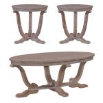 Greystone Mill 3 Piece Set (1-Cocktail 2-End Tables) Table Sets Brown 9
