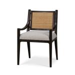 Milano Dining Chair W/ Upholstered Seat & Rattan Back - Image 4