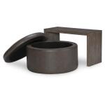 LU340 Luna Ravello Silver UP Swivel Ottoman On Casters - Image 5