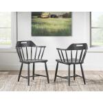 Spindle Back Arm Chair W. Handle Cut Out Chairs & Benches Black 13