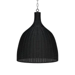 Hampton Rattan Pendant Large Lighting Black 15