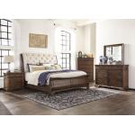 Complete Dottie Upholstered Headboard Sleigh Bed King Beds Beds 7