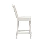 Magnolia Manor Ladder Back Counter Chair (RTA) Barstools Antique White & Weathered Bark 17