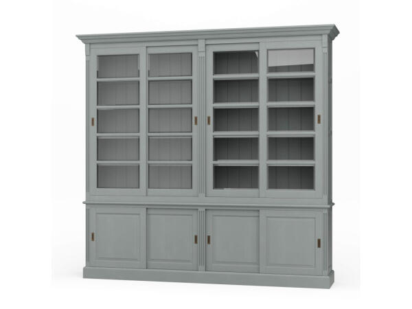 Hudson 99” Bookcase W/ Sliding Doors Bookcases Blue