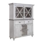 Ocean Isle Hutch & Buffet Dining Storage Antique White w/ Weathered Pine 9
