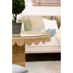 Scalloped Round Bistro Table W/ Tempered Glass - Image 3