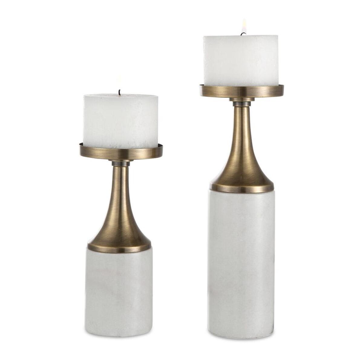 113634cf2dee84f46e7e5079a187c015 Castiel Candleholders, S/2 - Image 1