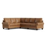 True Custom™ True CustomÂ® Leather Large Panel Arm L-Shaped Sectional Sectionals Bassett Furniture 7