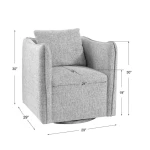 Corben Swivel Chair, Stone - Image 10