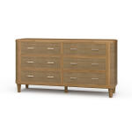Lexington 6 Drawer Dresser W/ Rattan