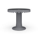 Scalloped Round Bistro Table W/ Tempered Glass Dining Tables Bramble 25