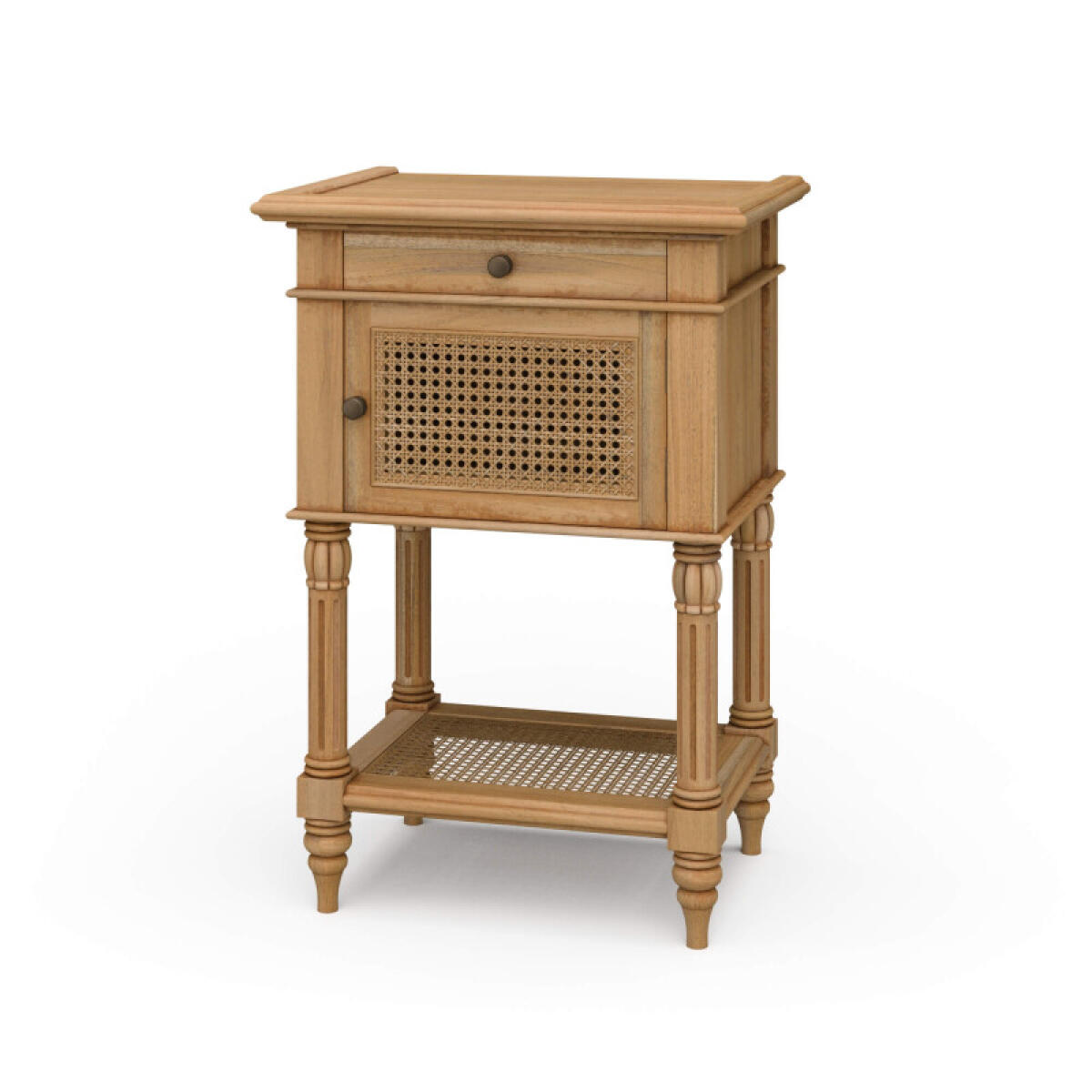 129834ec662390d0a98d2e46b7ddddec Montego Square End Table W/ Drawer & Rattan Door - Image 1