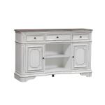 Magnolia Manor Server Dining Storage Antique White & Weathered Bark 15