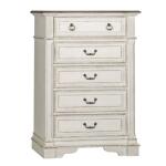 Abbey Park Queen Panel Bed, Dresser & Mirror, Chest, Night Stand Bedroom Sets Antique White & Weathered Brown 18