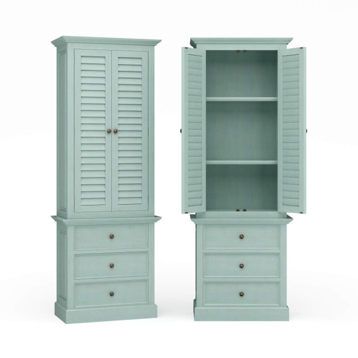 13bd69885ce72d2abc17160ba527f67c Cottage Tall Shutter Cabinet - Image 1
