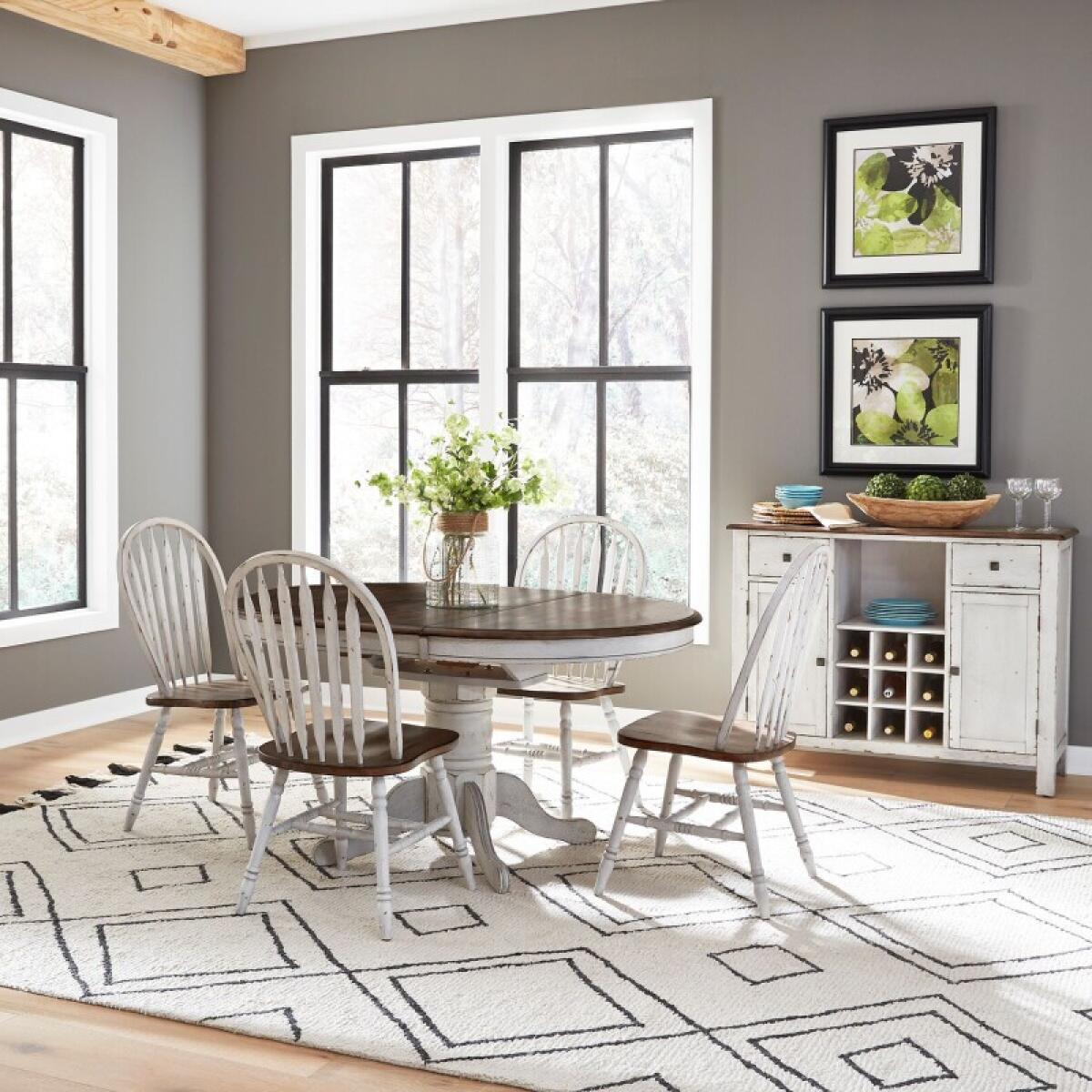 Carolina Crossing 5 Piece Pedestal Table Set- White Dining Sets Dining Sets 2 Carolina Crossing 5 Piece Pedestal Table Set- White Dining Sets Dining Sets 2