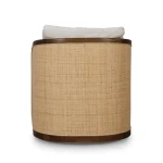Willis Swivel Chair W/ Mahogany Frame & Rattan - Image 7