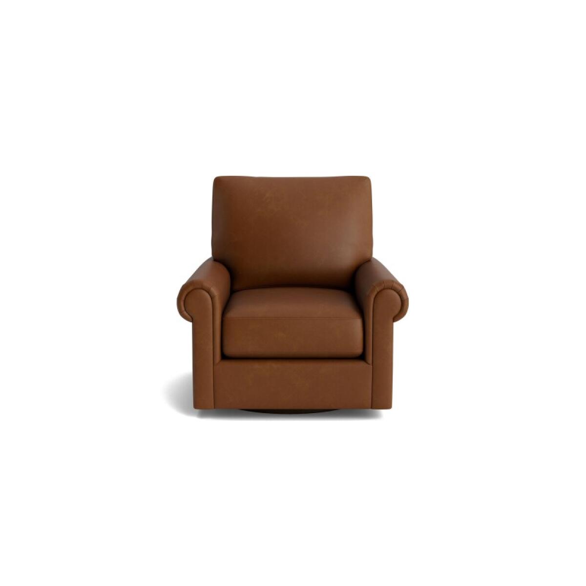 1447253d92819398b9a136097d7b7404 True Custom™ True Custom® Leather Panel Arm Swivel Chair - Image 1
