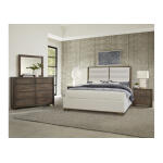 Crafted Oak by Ben & Erin Napier Erin's Upholstered Bed - White Fabric - Image 5