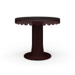 Scalloped Round Bistro Table W/ Tempered Glass