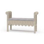 Newport Scalloped Rattan Bench