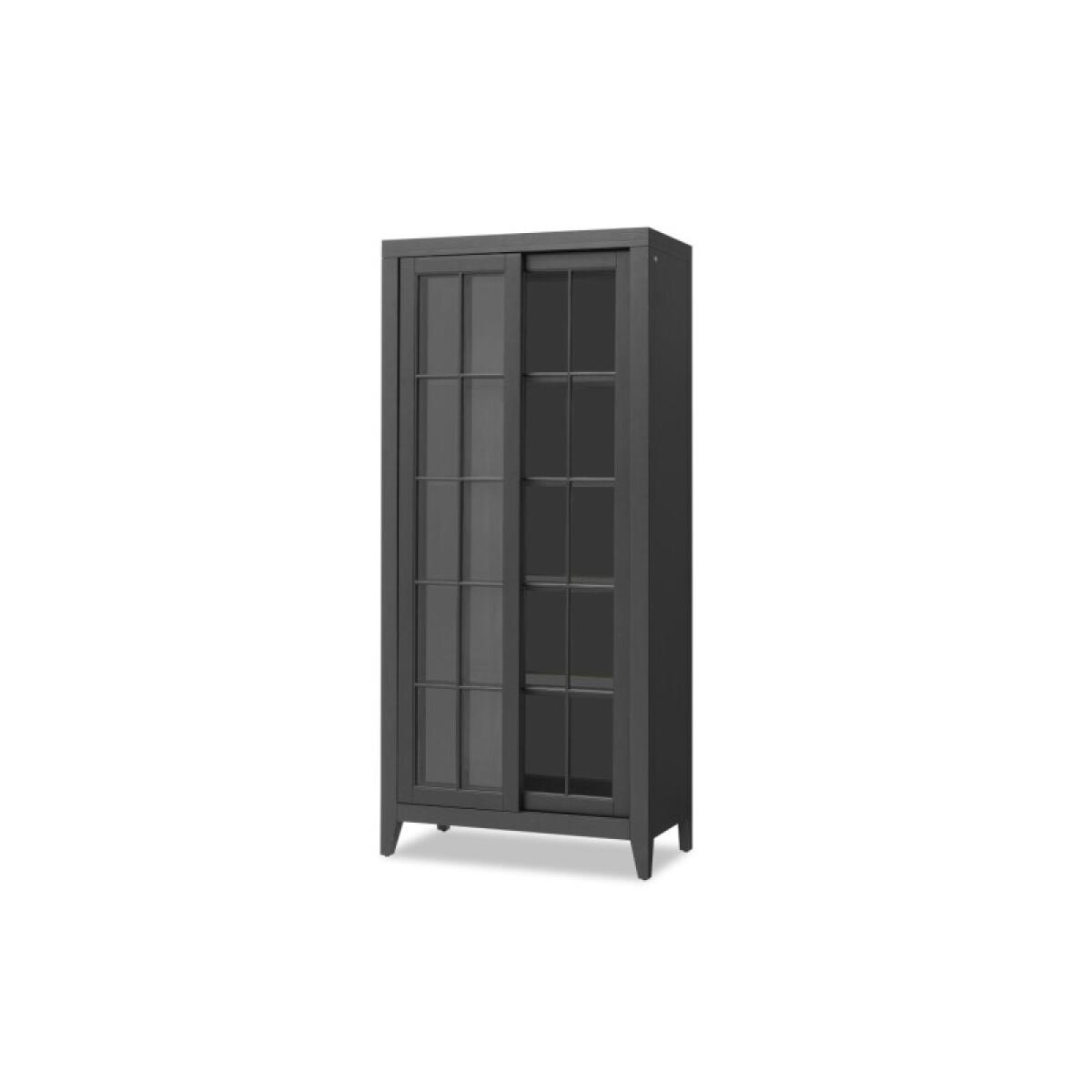 Sliding Door Display Cabinet Dining Storage Black 2 Sliding Door Display Cabinet Dining Storage Black 2