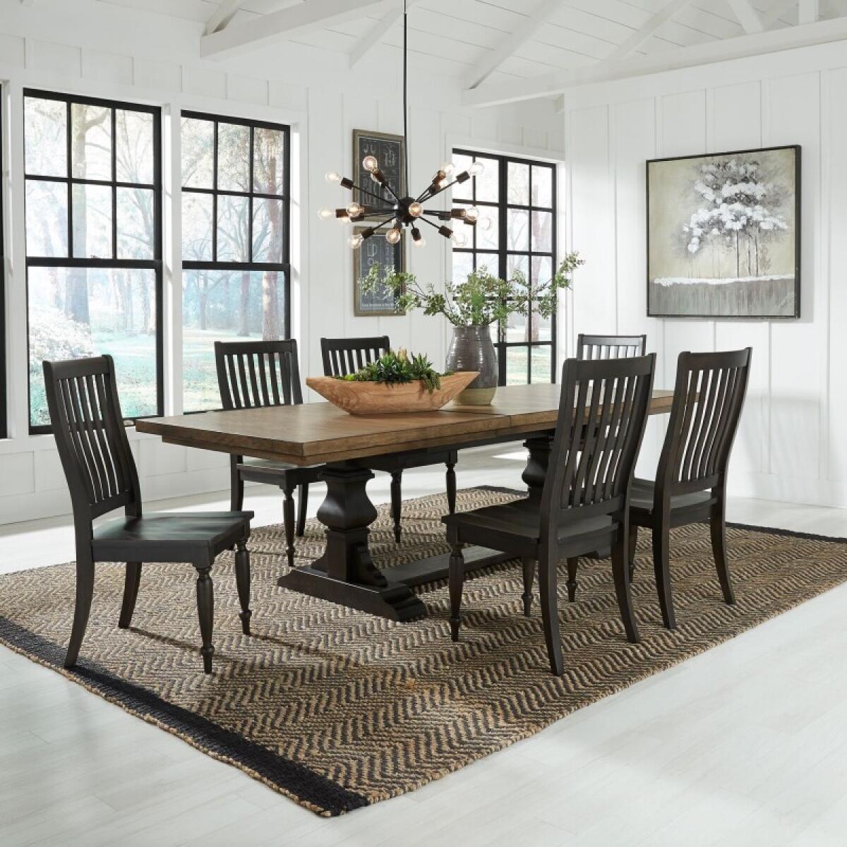 15ae106af0692e1a6af08b205da5efe8 Harvest Home 7 Piece Trestle Table Set - Image 1