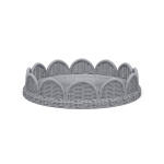 Scalloped Round Rattan Tray