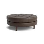 Delway Round Leather Ottoman