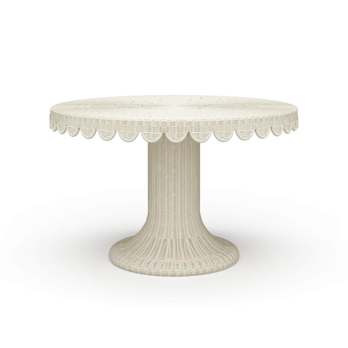 166cac06fbb1c76baf5b6ae83832df7c Scalloped Round Rattan Dining Table 48'' - Image 1