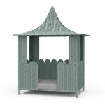 Scalloped Rattan Dog Bed